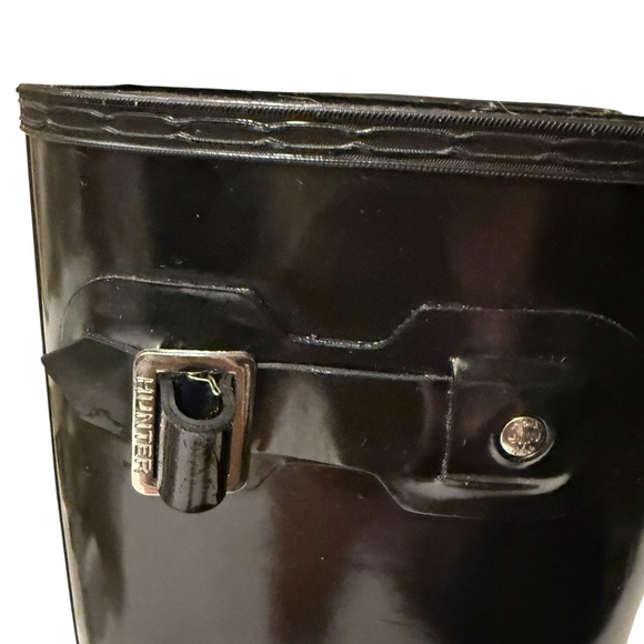 Hunter women Glossy Black tall Rain Boots in new condition - Picture 10 of 14